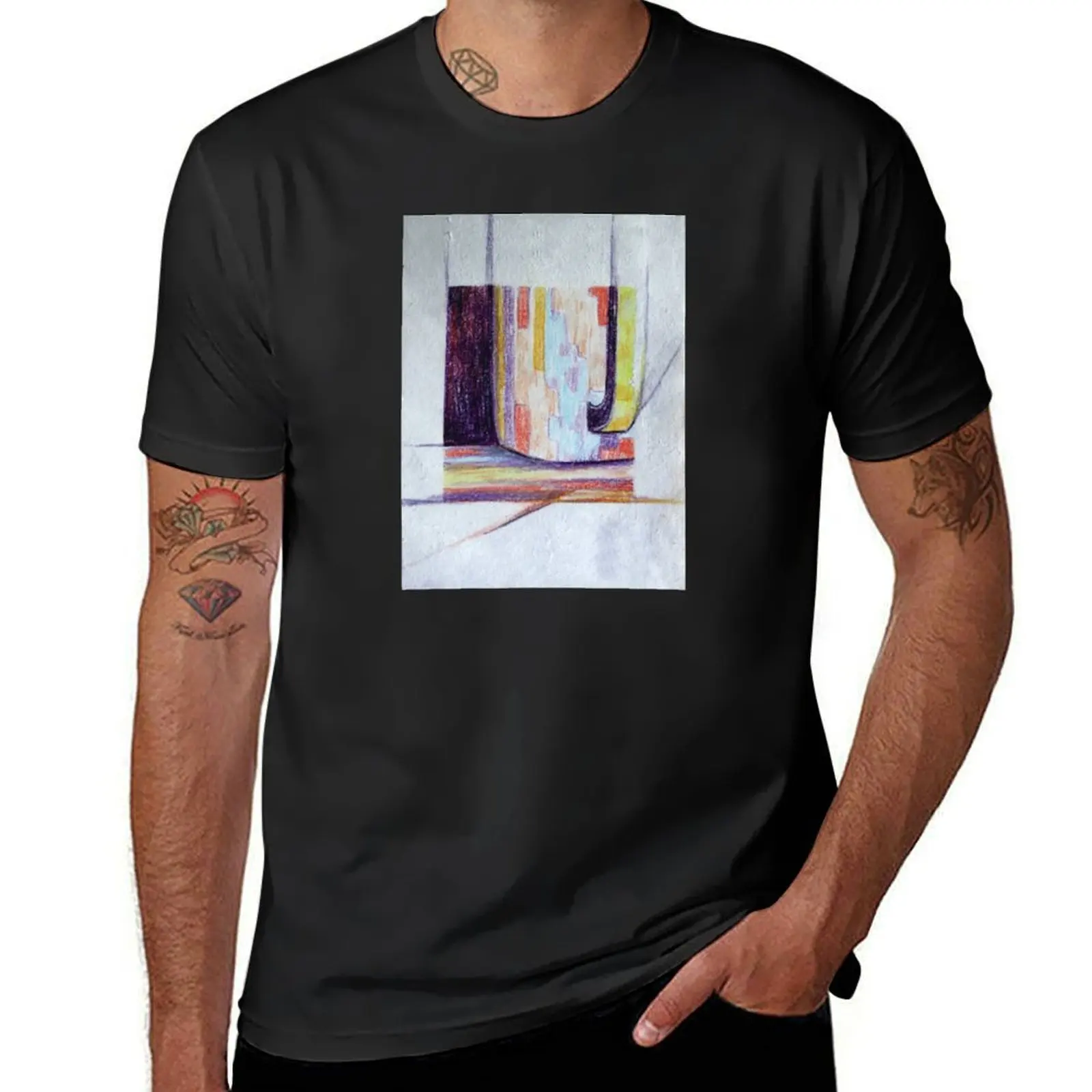 A cup sitting on a ledge T-Shirt plus sizes heavyweights for a boy sweat men clothing