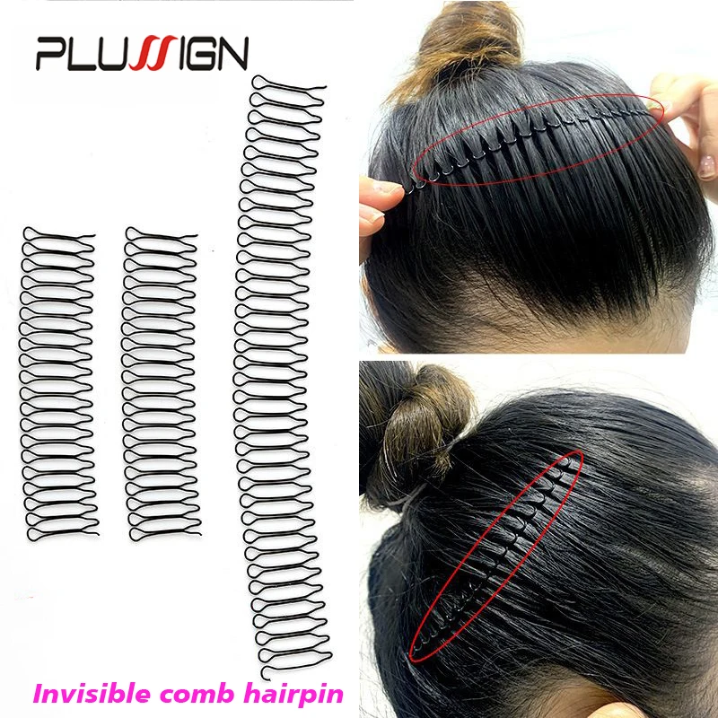 10Cm/20Cm Invisible Hairpin For Frontal Temples Broken Hair 30Cm Hair Band Hoop Clips 5Pcs Headband For Fixing Bun Hair Styling