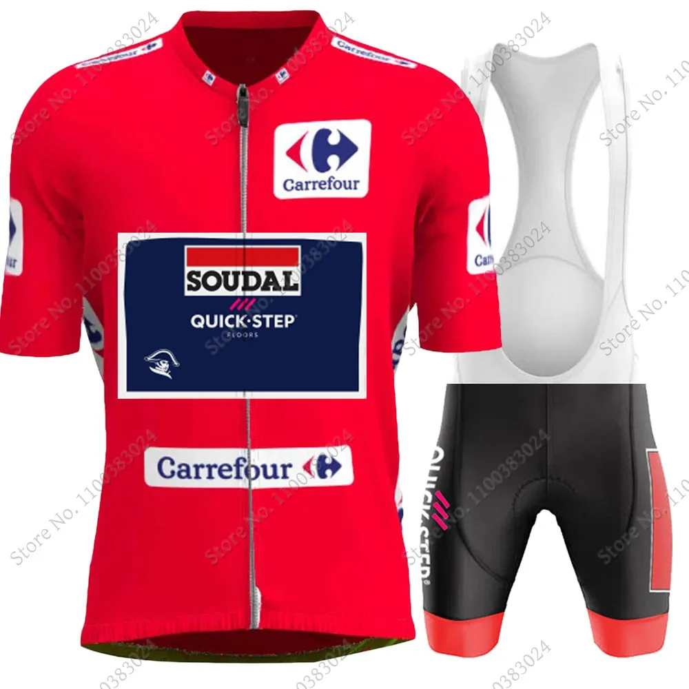 2024 Soudal Quick Step Team Spain Tour Cycling Jersey Set Short Clothing Road Bike Shirts Suit Bicycle Bib Shorts MTB Wear Ropa