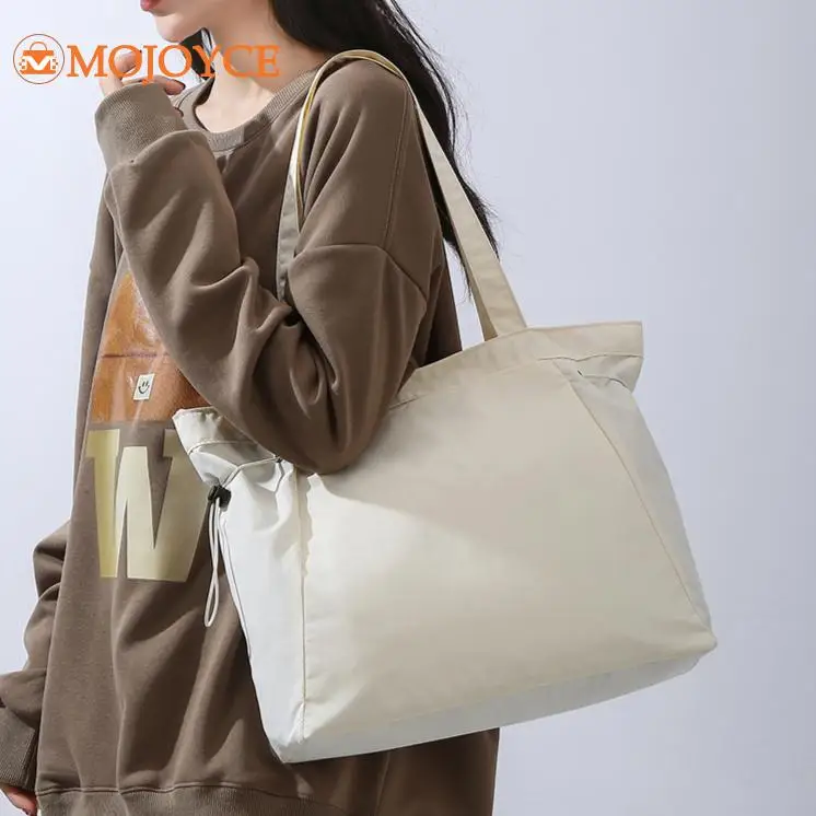 Women's Drawstring Nylon Underarm Bags Winter Large Soft Armpit Bags Side Cinch Fashion Tote Handbag Cotton Padding Shoulder Bag