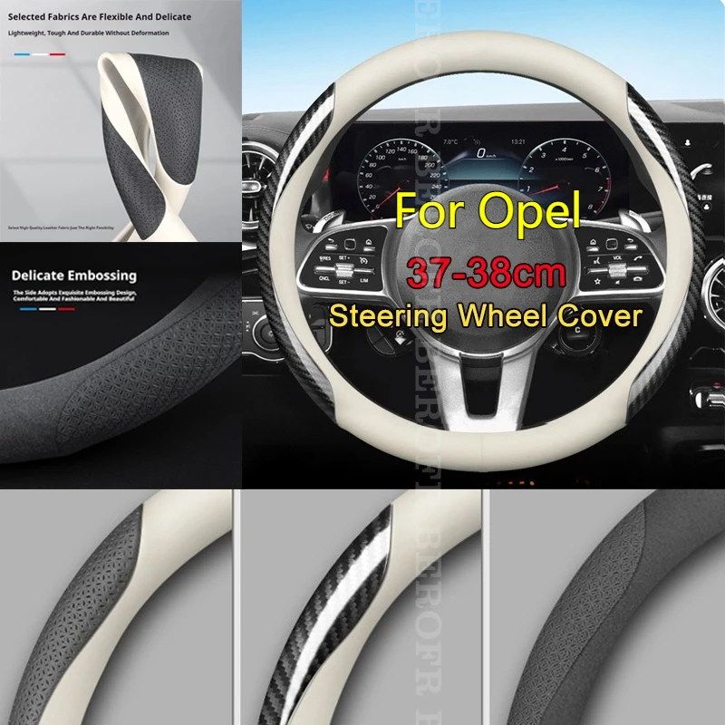 For Opel Astra H Mokka X Canbus Meriva Insignia A B Car Steering Wheel Cover PU Leather 11Colors Non-slip Auto Accessories