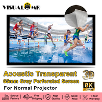 2025 Hot 6.5cm Border Acoustically Transparent Silver Grey Perforated Acoustic ALR Projector Screen 4K 8K Projection For Cinema