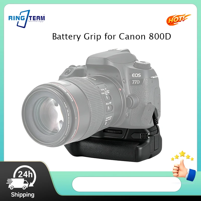 BG-800D Vertical Battery Grip for Canon EOS 800D 77D T7i X9i 9000D Works with LP-E17 for Professional Photography