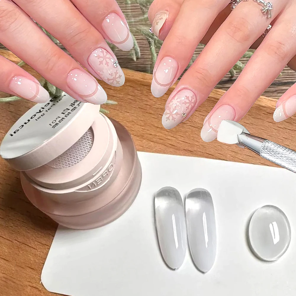 

1 баночка на воздушной подушке, твердый лак для ногтей, клей для лака для ногтей, клей для растушевки ногтей, черный, белый, телесный, розовый, для рисования маникюра