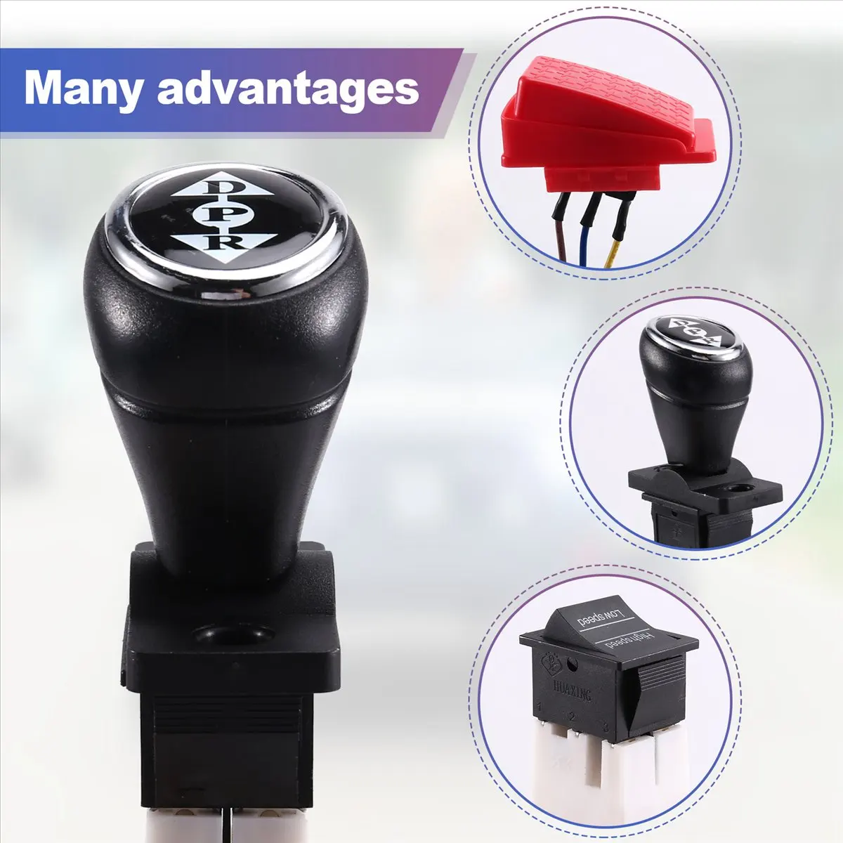 HowAA87 Children Electric Car DIY Modified Wires and Switch Kit, Kids Electric Car Ride on Toys Accessories with Motor