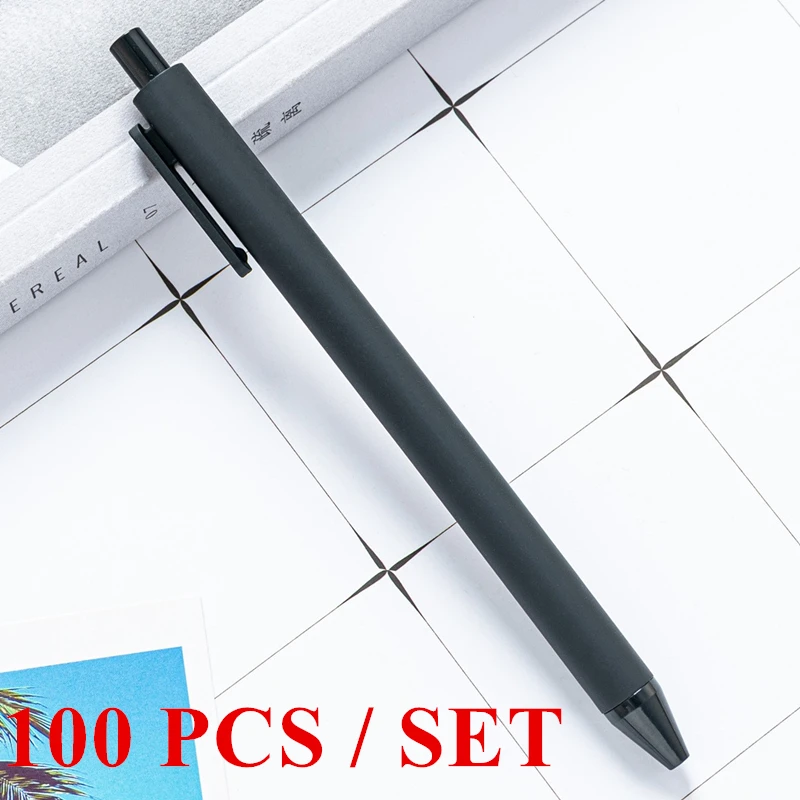 100pcs / SET Ballpoint Pens, Candy Color Plastic Click Pens, Creative Student Writing Pens, Stationery Set