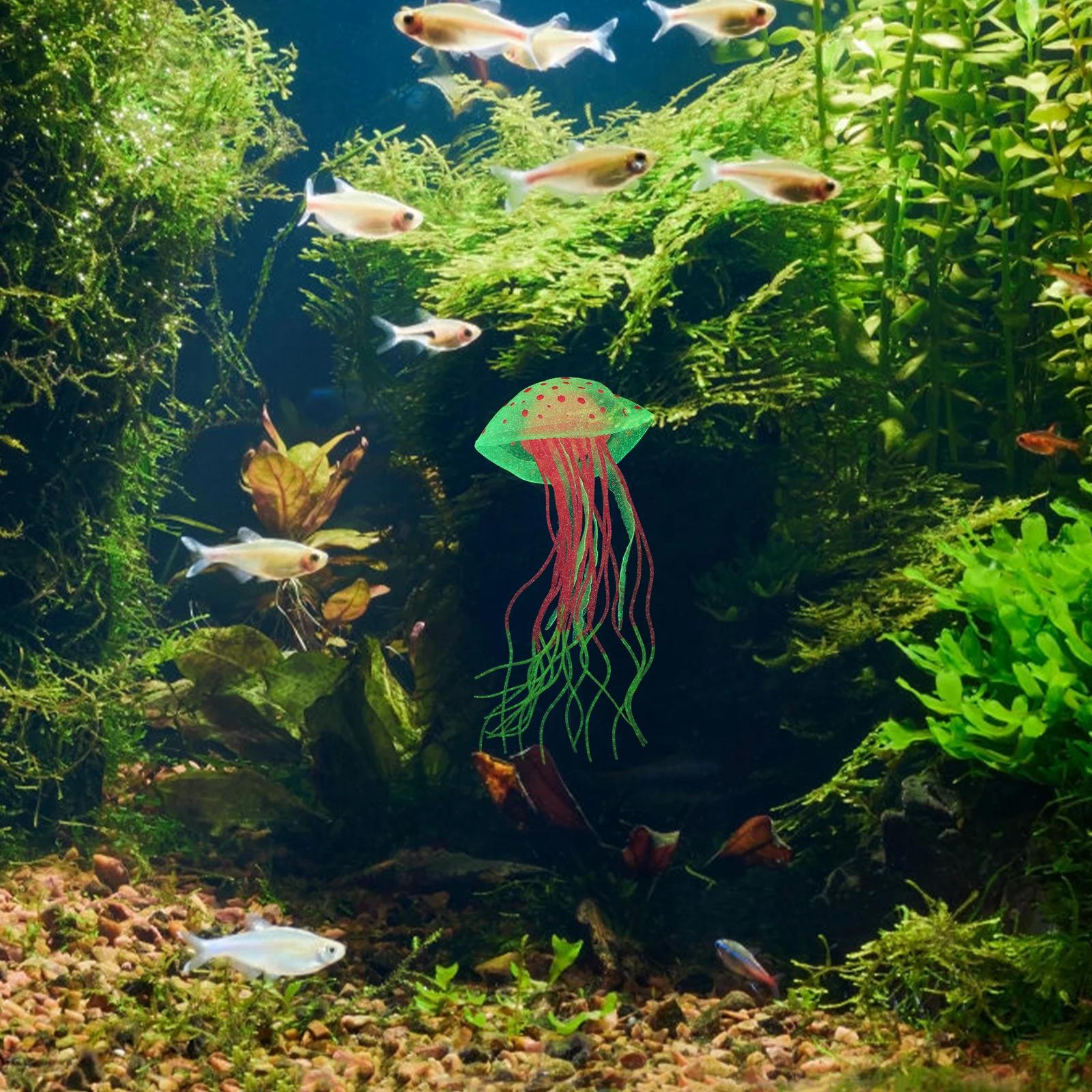 

Simulated Jellyfish Decorations Glowing Neon Ocean Toys Aquarium Luminous Silicone Wear Resistant Fish Tank Accessories