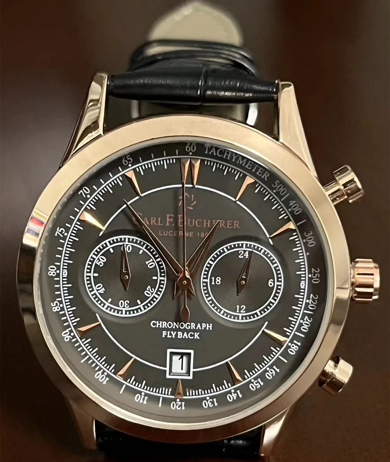 New Fashion Luxury CARLF.BUCHERER Wrist Watch Multi Functional Three Eye Running Second Chronograph Business Leisure Men's Watch