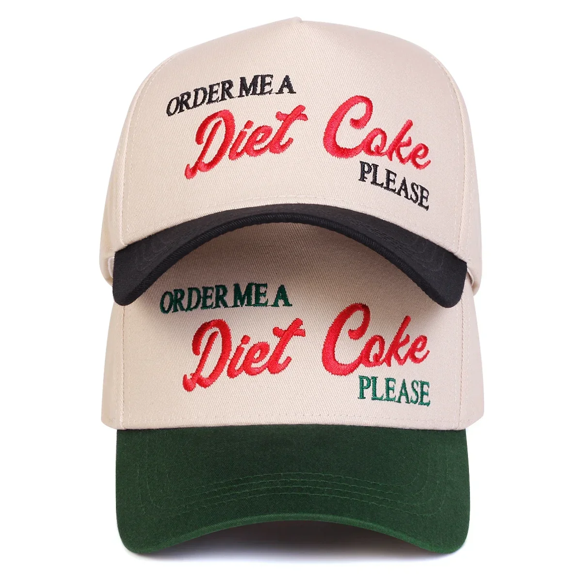 Unisex DIET COKE Baseballkappen mit Buchstabenstickerei, für Frühling und Herbst, verstellbare Freizeithüte für den Außenbereich, Sonnenschutzhut, Sportkappe