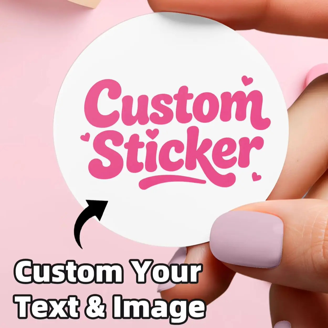 5CM Round Custom Name Stickers, Personalized Text & Image Labels for Daily Marking, Office Pieces, Storage Boxes & Item Decor