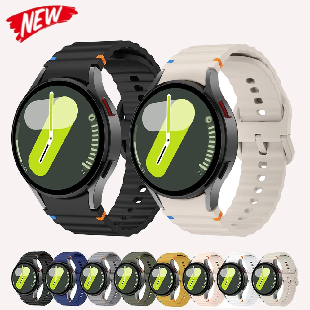 Original Silicone Sports Strap for Samsung Galaxy Watch 7/6 Cassic 43mm 47mm 5Pro 45mm Watch 7 FE 5 4 Classic 40mm 44mm Bracelet