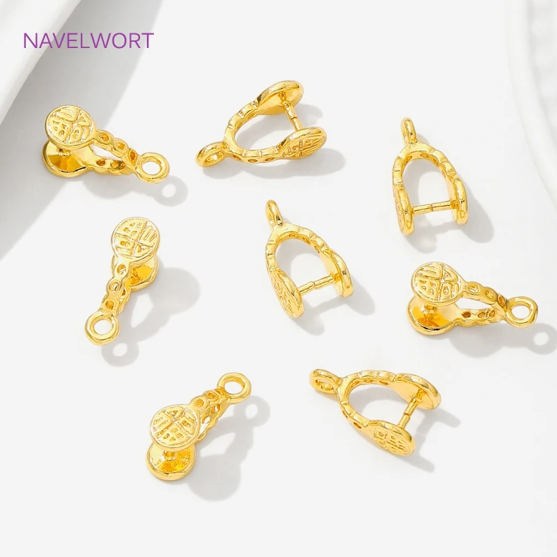 10/20 قطعة مشبك نحاسي قرصة كليب الكفالات موصلات 18K مطلية بالذهب قرصة قلادة الكفالات ل عقد دي اي واي صنع المجوهرات اكسسوارات