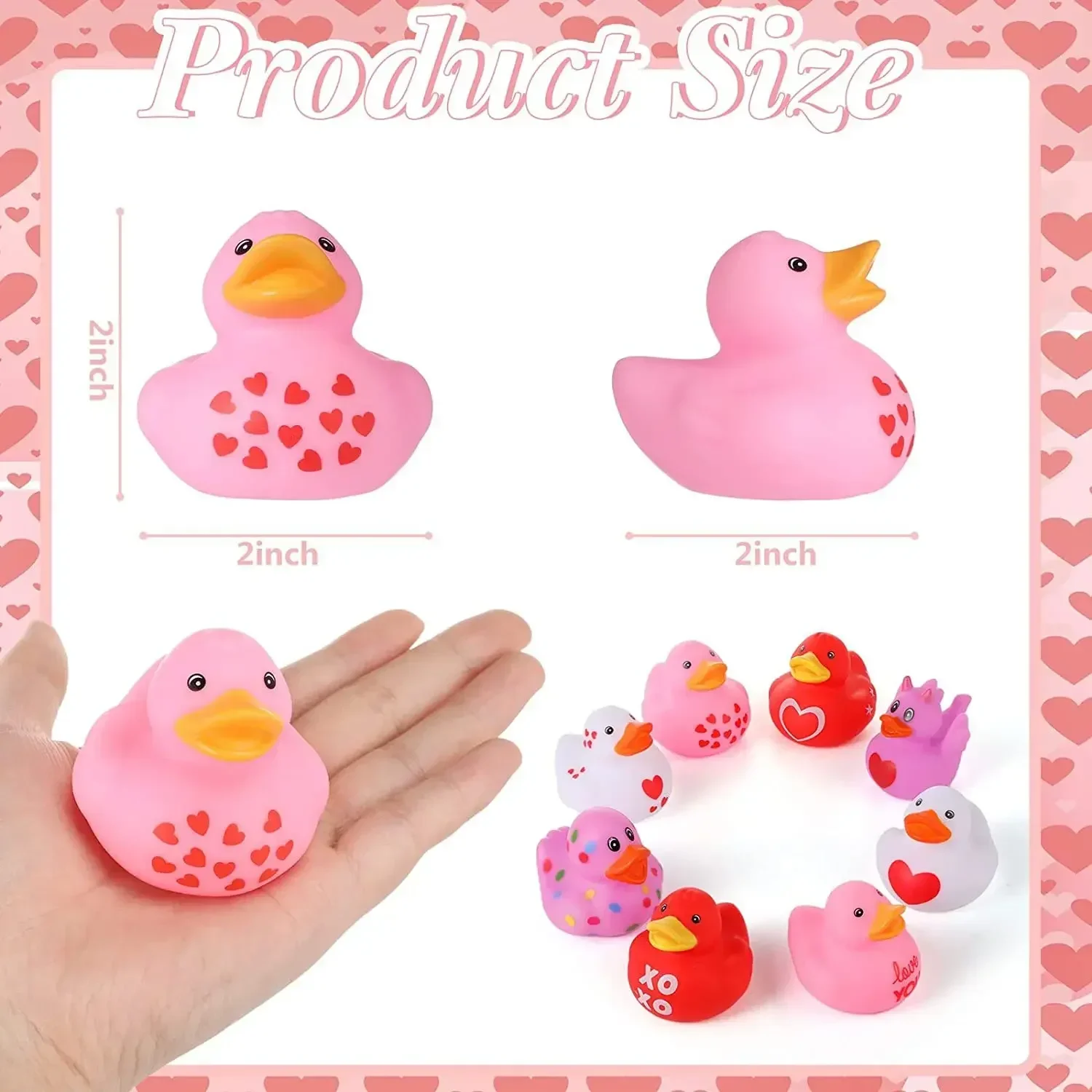 Random Valentine's Day Love Heart Duck Wedding Party Romantic Pink Heart Water Toy Happy 2025 Valentine's Day Kids Gift Favor