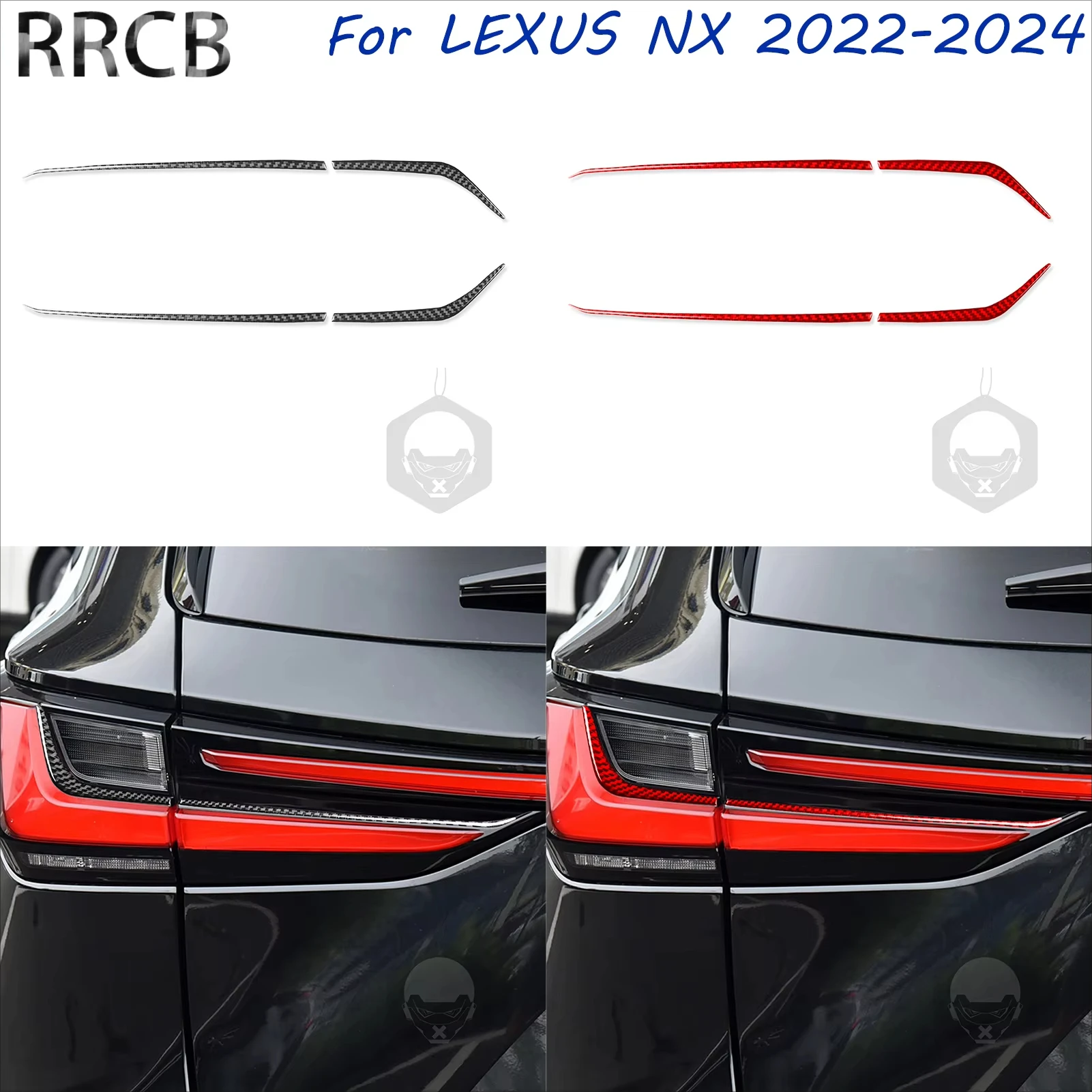 

For Lexus NX 250 350H 450H 2022-2024 Carbon Fiber Rear Headlight Tail Lights Frame Car Interior Accessories Decorative Stickers