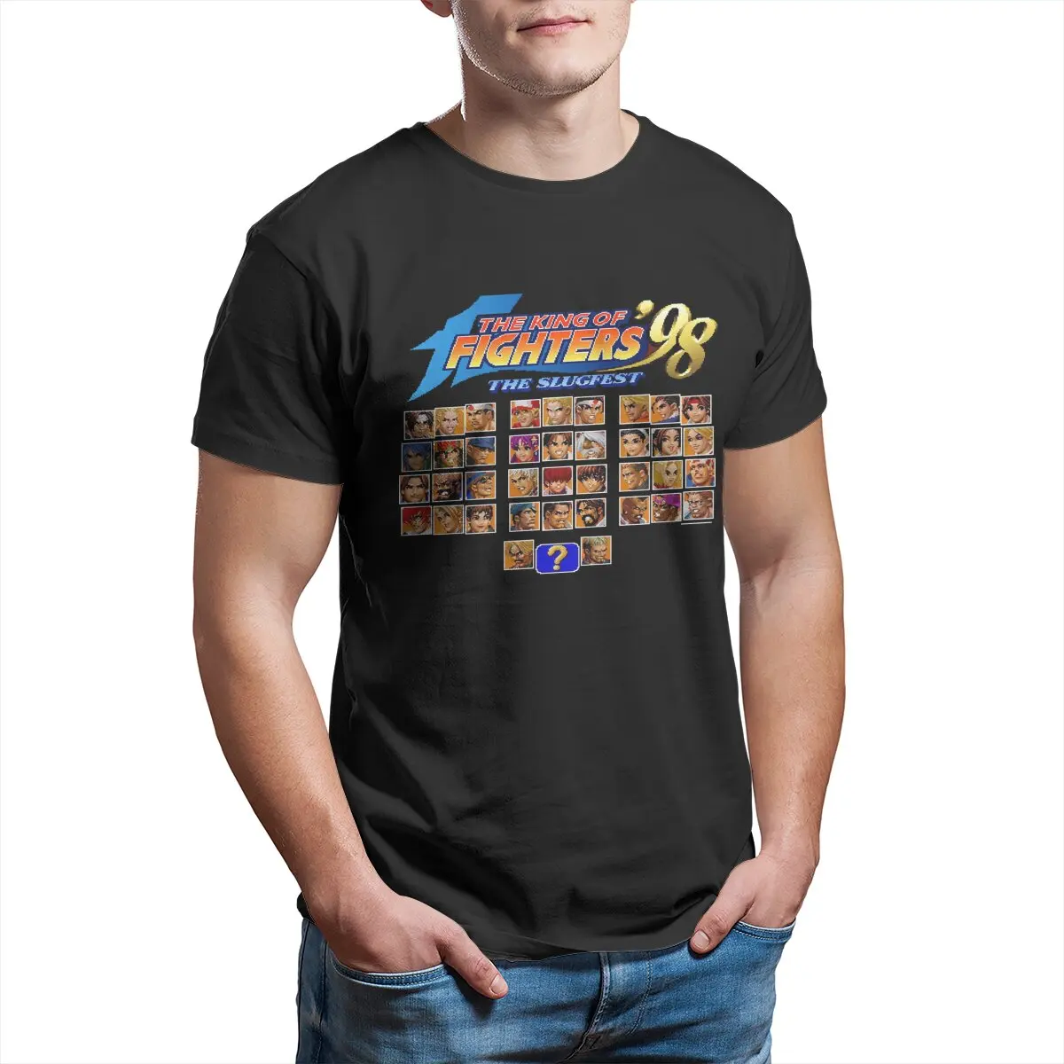 

The King Of Fighters video game T-Shirt for Men Pixel artPure Cotton Tee Shirt printed Plus Size Clothing