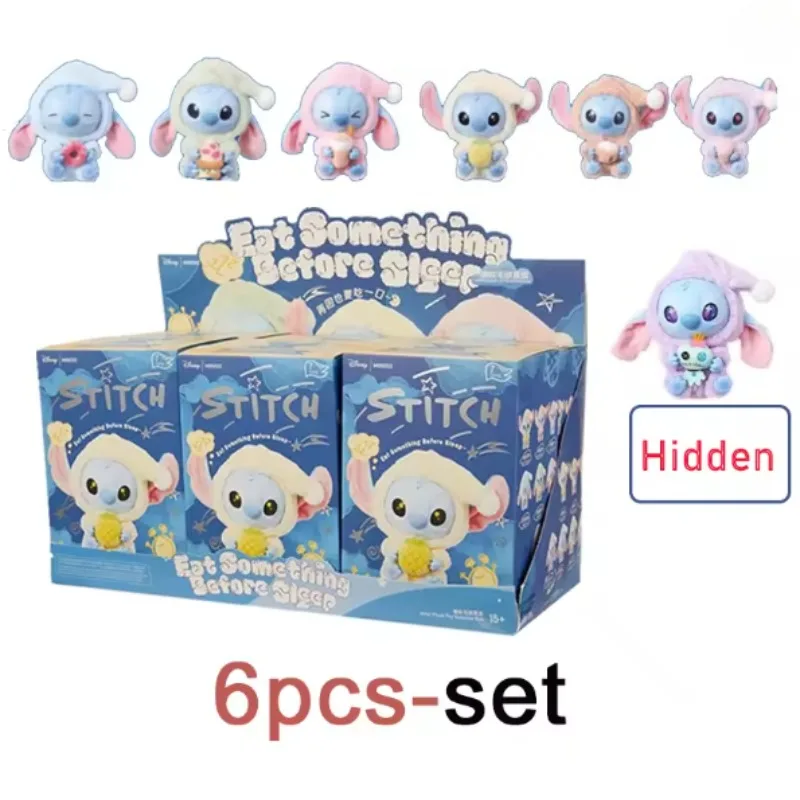 

Disney Stitch Eat someting Before Sleep Vinyl Blind Box Cute Plush Pendant Dolls Desktop Mystery Toys Collectors Birthday Gifts