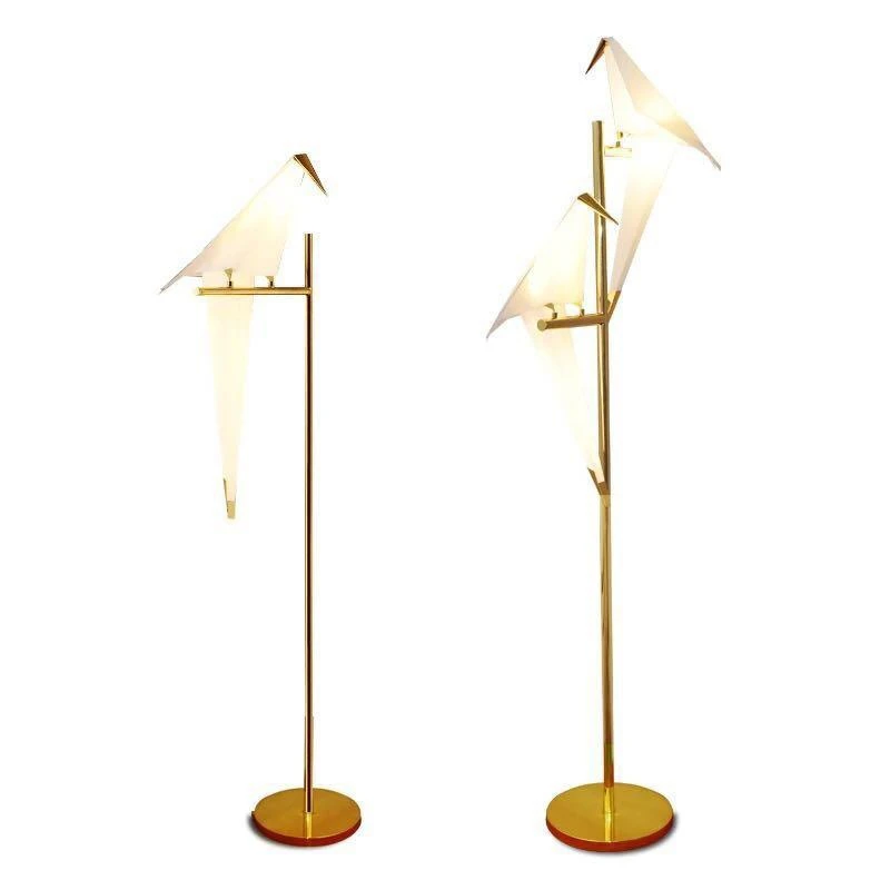 Paper Crane Creativity Floor Lamps Living Room Sofa Background LED Stand Light Bedroom Study Atmosphere Decoration Light Fixture