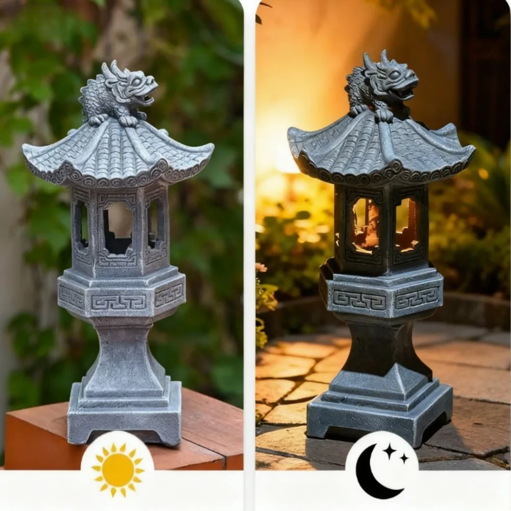 

1pc Solar Powered Pagoda Lamp Garden Lamp Automatic Light Control For Garden Courtyards Outdoor Decor