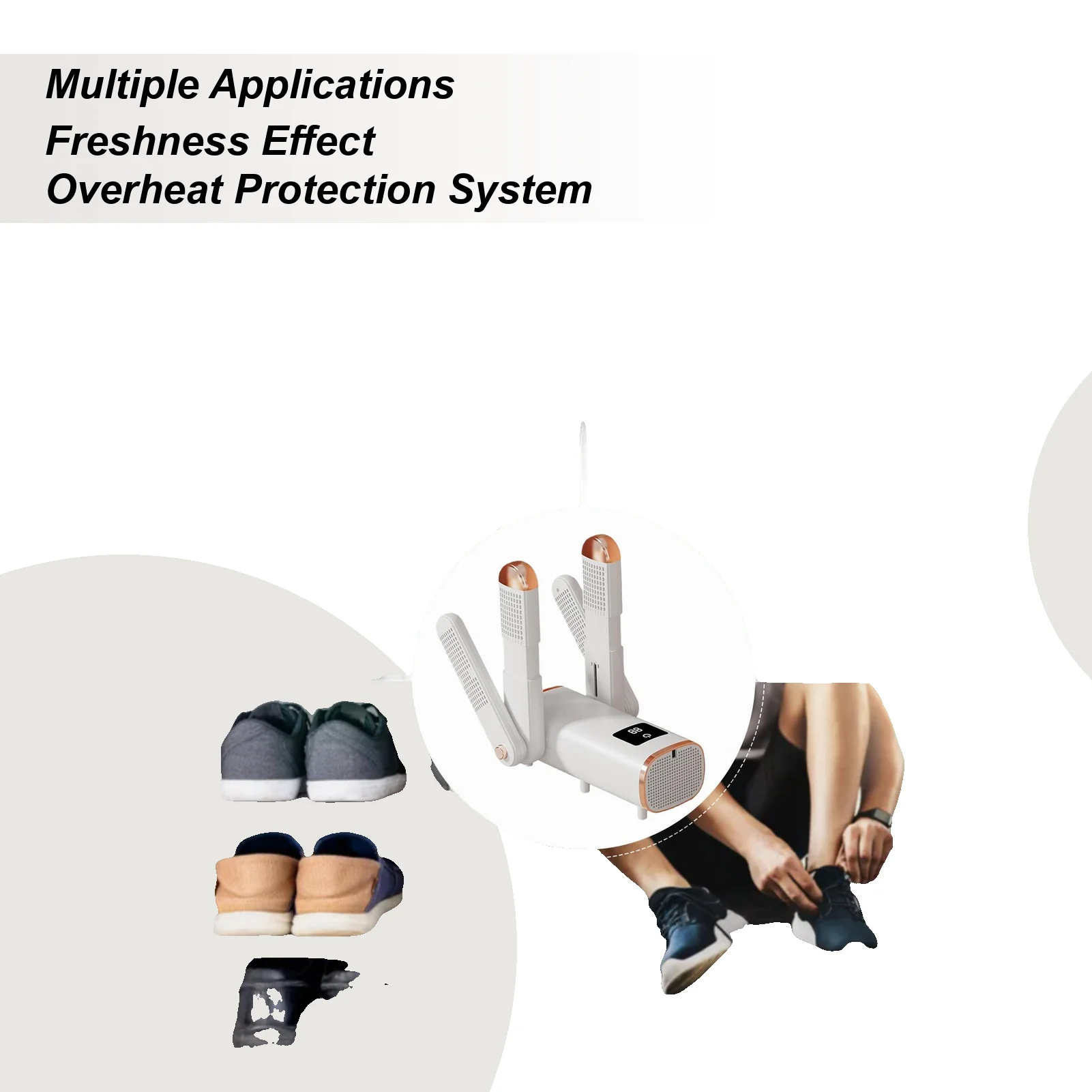 

Boot Dryer And Deodorizer 4 Drying Ports Portable Odor Eliminator Electric Silent Boot Deodorizer Warmer For Home Travel Shoe