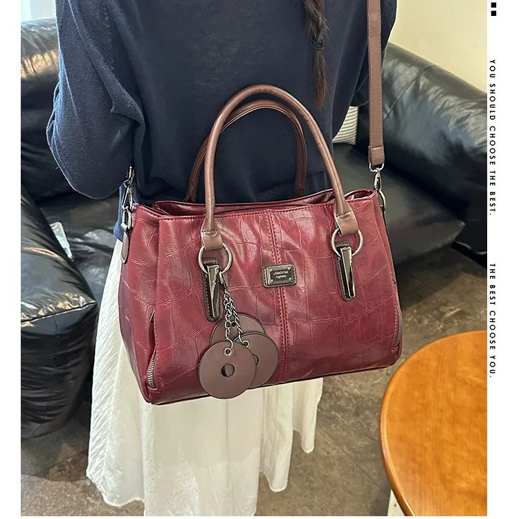 Stone Pattern Women Handbags Large Capacity Designer PU Leather Shoulder Crossbody Bag for Female Totes Bolsas Feminine Commute