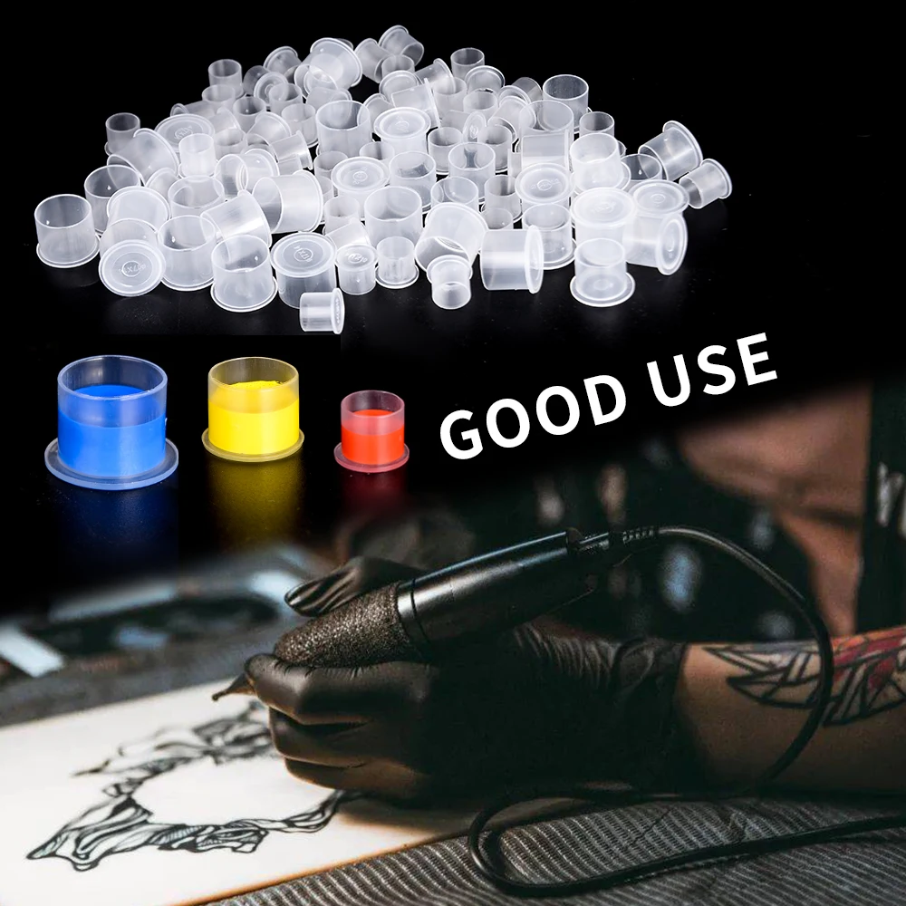 Tattoo Ink Cups POSEIDON 1000Pcs Tattoo Ink Cups For Permanent Makeup Tattoo Machine Disposable Tattoo Ink Cups Tattoo Supplies