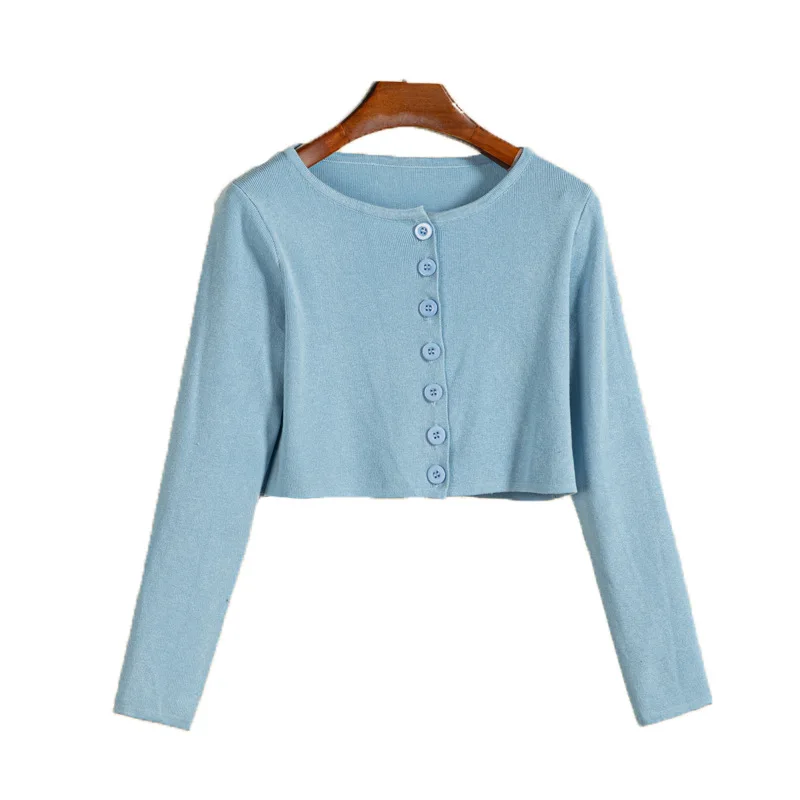 Mercerizzato Macchia Di Cotone A Maniche Lunghe Breve all’esterno Con Maglione Autunnale Femminile Maglione Cardigan Cappotto Nuvoloso Autunnale