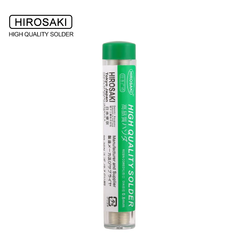 Japan HIROSAKI Solder Wire 0.8mm Lead-Free SC07 Sn99.3Cu0.7 Rosin Core Solder Wire No-clean High Quality for Electrical Repair