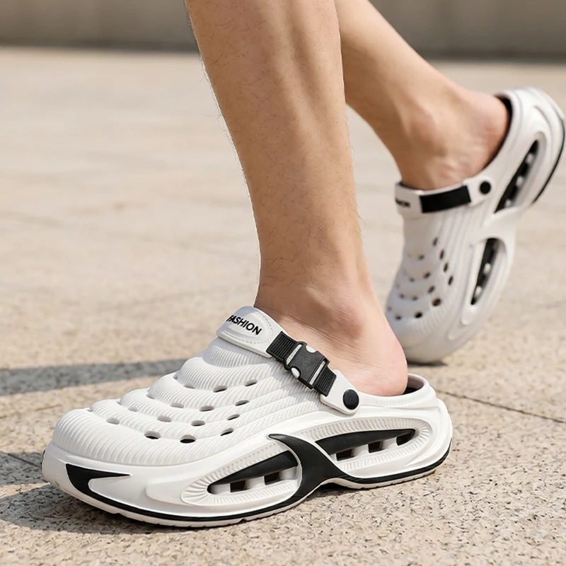 MEOD 2026 New Fashion Men's Summer Outdoor Sports Clogs Non Slip Soft Bottom Wading Beach Sandals Male Cozy Hollow Out Sandals