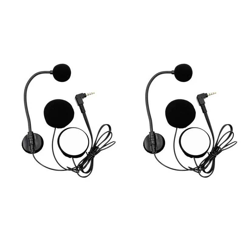 

ABKN-2X Motorcycle Helmets Intercom Mic Headset 2 Speakers 32Ω Microphone For Half-Motorcycle Helmet Elbow Plug