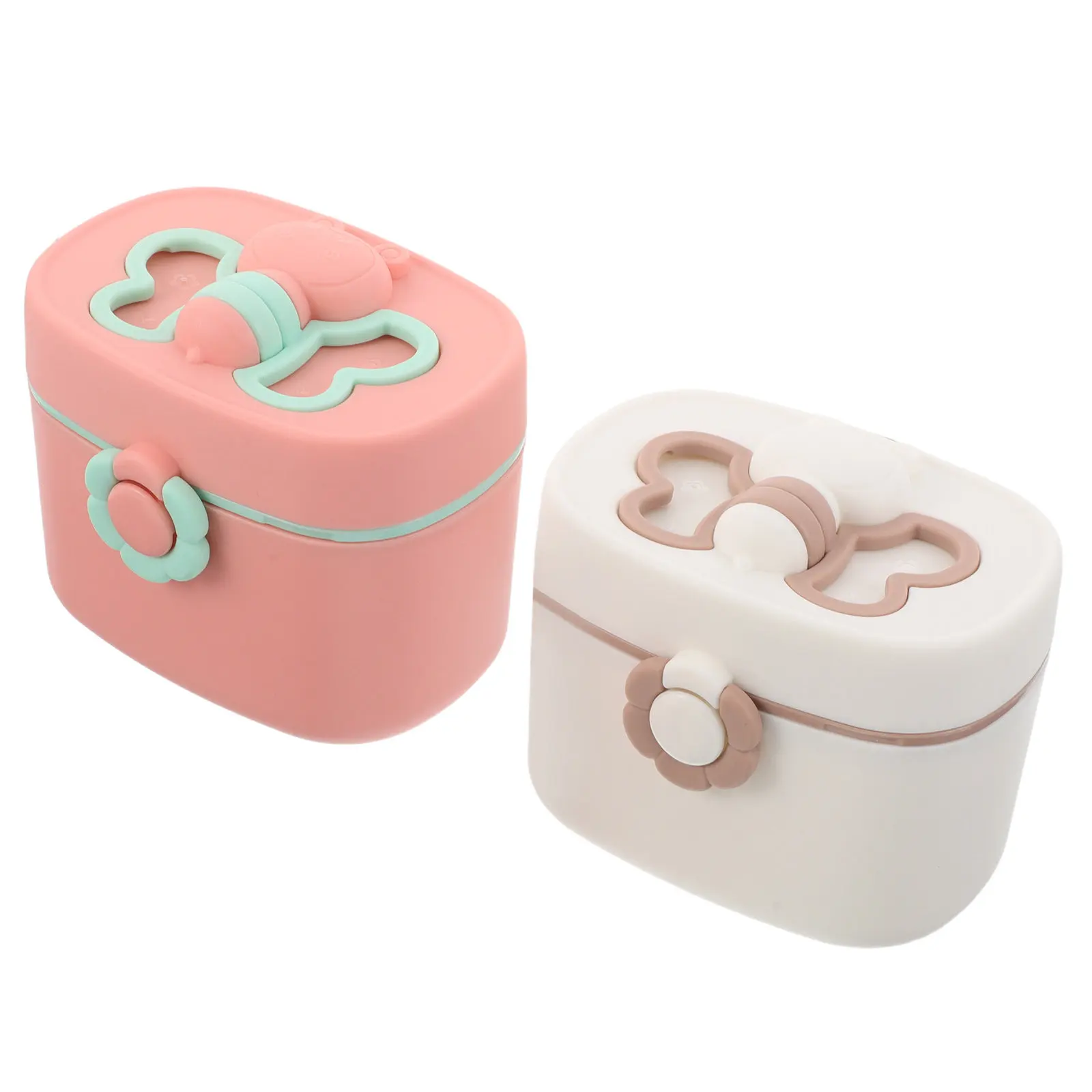 2 pcs Portable Milk Powder Box Formula Storage Container Travel Halloween Christmas New Year Baby Formula Dispenser Almond
