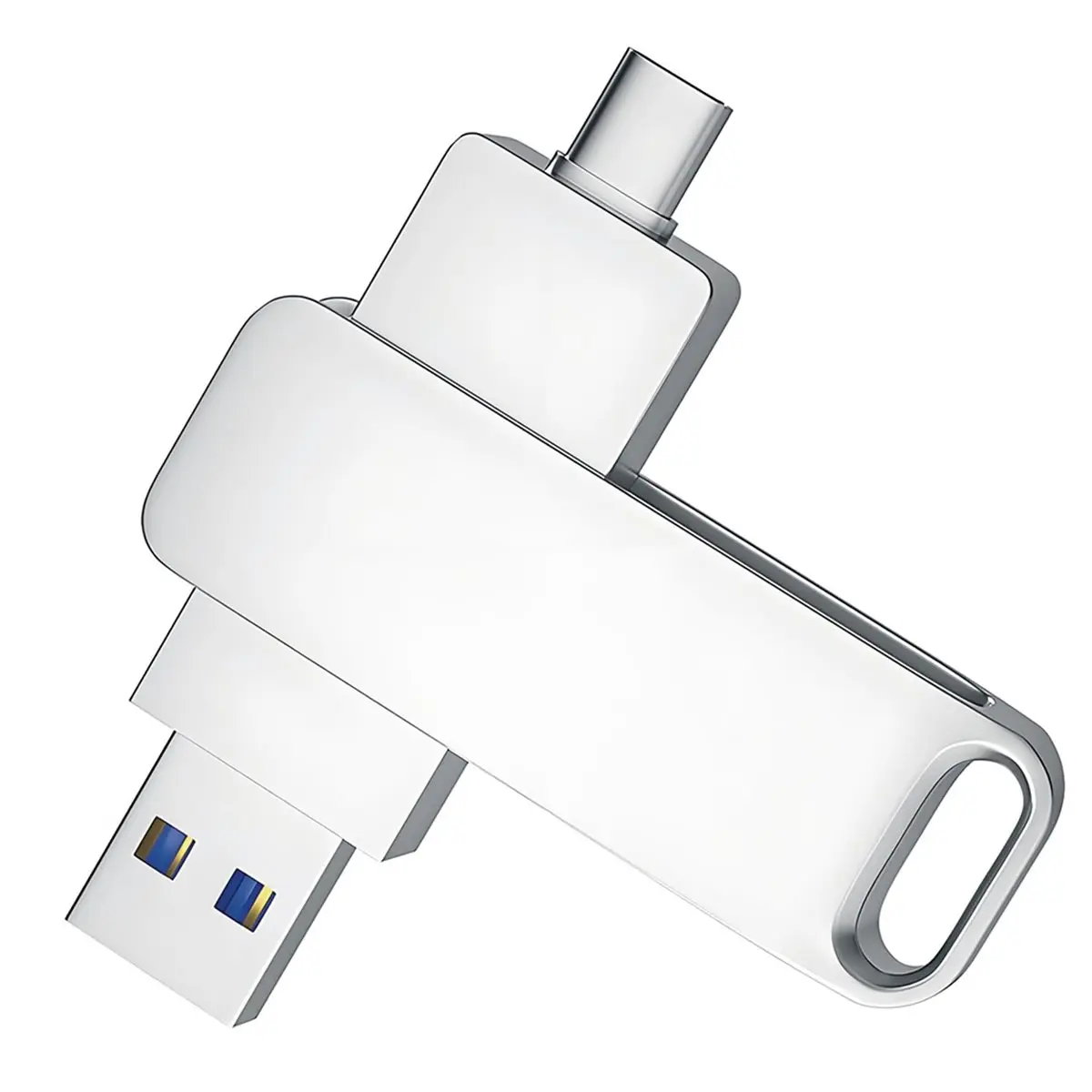 A59E 512GB USB 3.1 Flash Drive with Type C and Type A Port,Memory Stick Thumb Drive,Storage and Backup for Smart Phone Silver