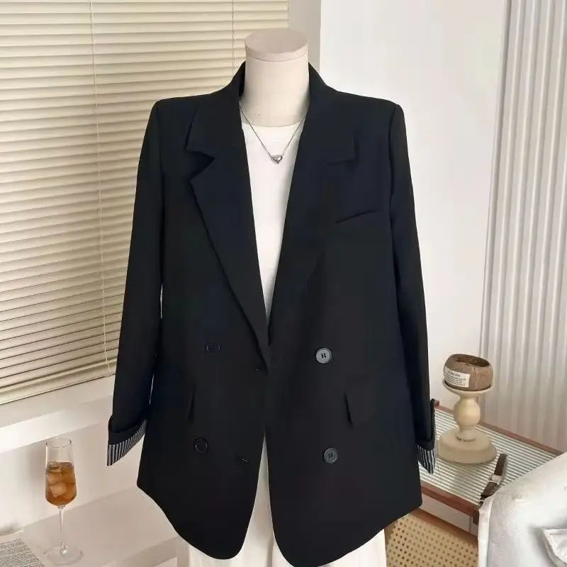 

High-Quality Blazer Jacket Women 2025 New Autumn Cuff Stitching Design Temperament Cool Design Unique Ladies Suit Tops Outerwear
