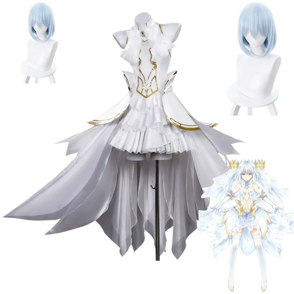 تأثيري حلي أنيمي تاريخ لايف Tobiichi اوريغامي فستان سهرة أبيض الأميرة تنورة شعر مستعار الكبار امرأة مثير فستان تنكر
