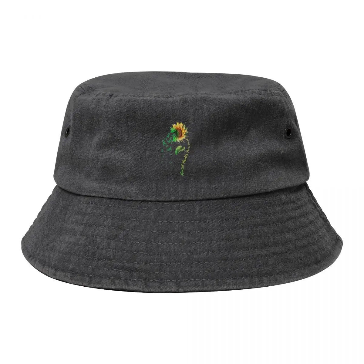 

Mental Health Awareness Sunflower Shirt Bucket Hat Luxury Cap Mountaineering Hood Brand Man cap Women's Beach Men's