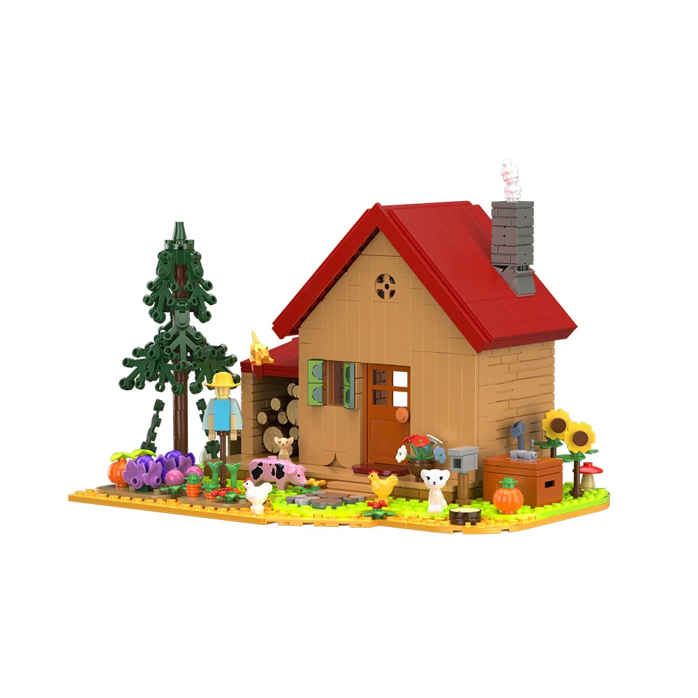 MOC ไอเดียเกม Stardewed Valley Farm House สุนัขสัตว์ต้นไม้พืช Building Block ชุด DIY ปริศนาของเล่นสําหรับของขวัญเด็ก 766 PCS