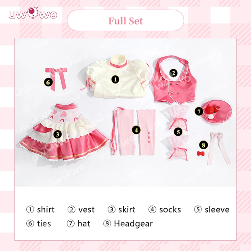 UWOWO Collab Series: Anime Shugoo Charaa x Sanriio Amu Hinamori Cosplay Costume Pink Dress Halloween Costume