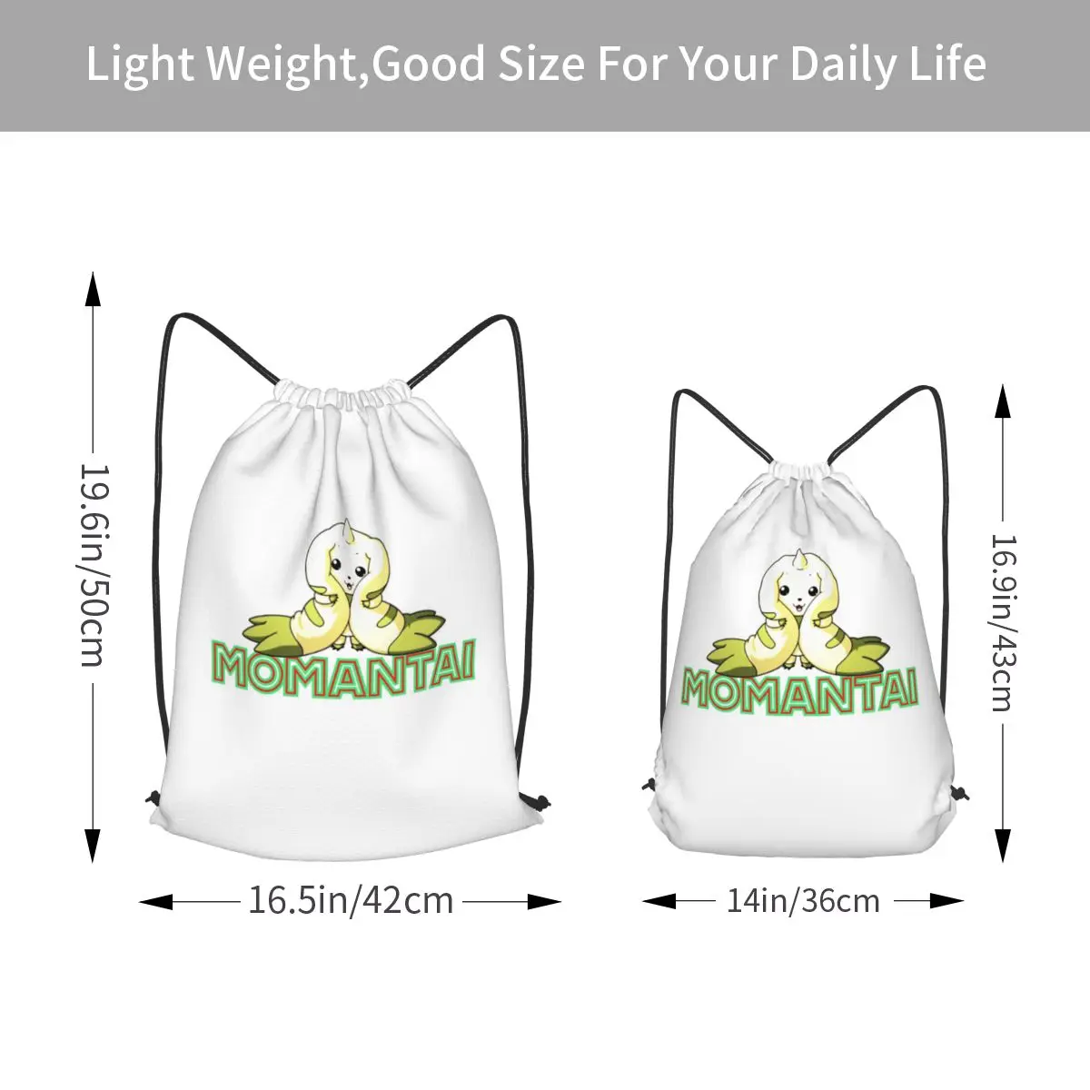 Momantai Terriermon Backpacks Portable Drawstring Bundle Pocket Storage Bag Book Bags for Man Woman School