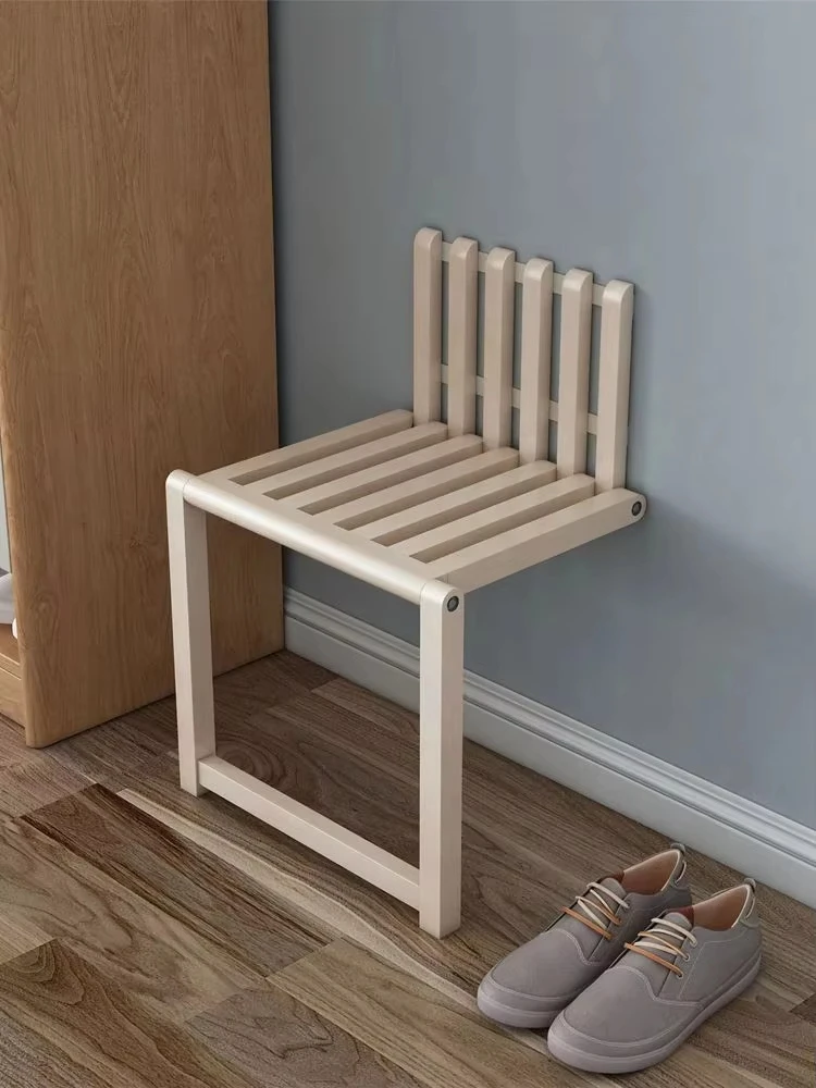 

Folding Shower Chair Seat Bench Wall Mounted Wall Folding Porch Chair Door Shoe Cabinet Hidden Footstool Folding Bathroom Stool