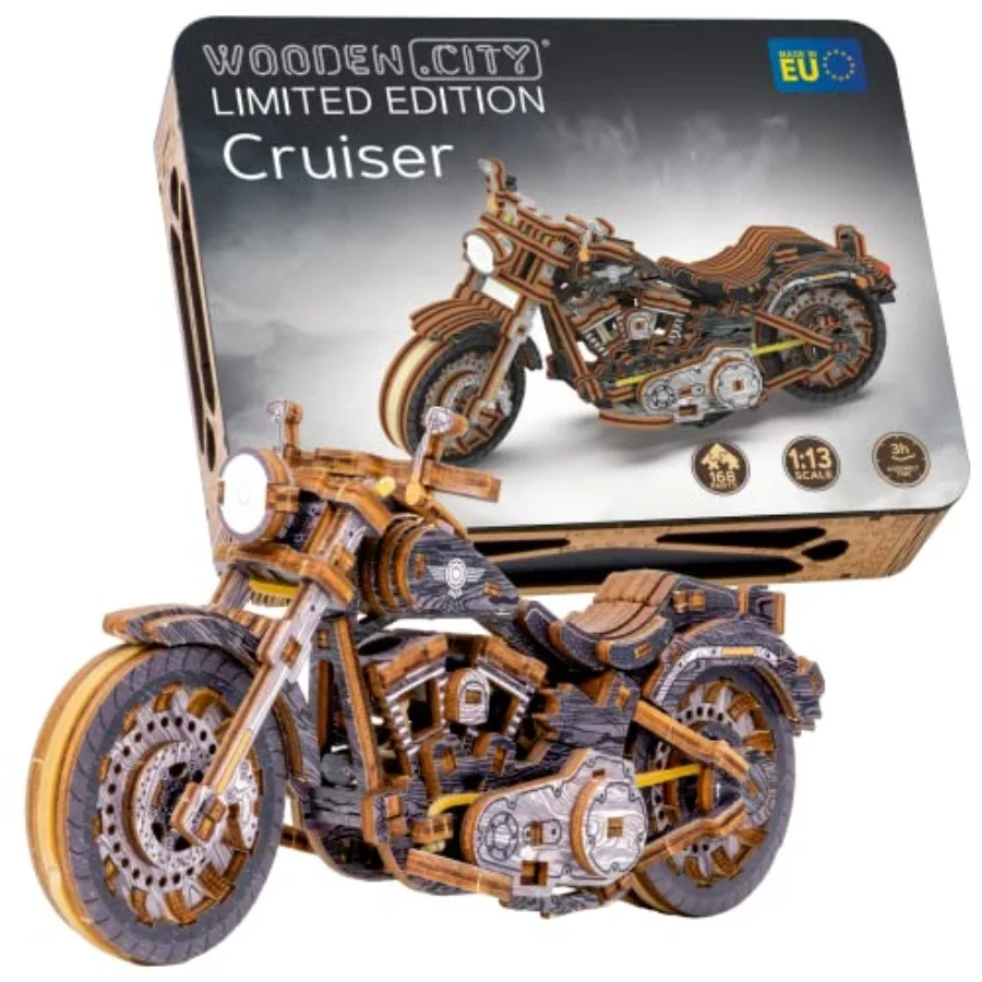 

Cruiser V‑Twin LE Mechanical Model Kit, 3D Puzzles for Adults Puzzle for Adults and Teens; Build a Wooden Bike and Enjoy a Uniq