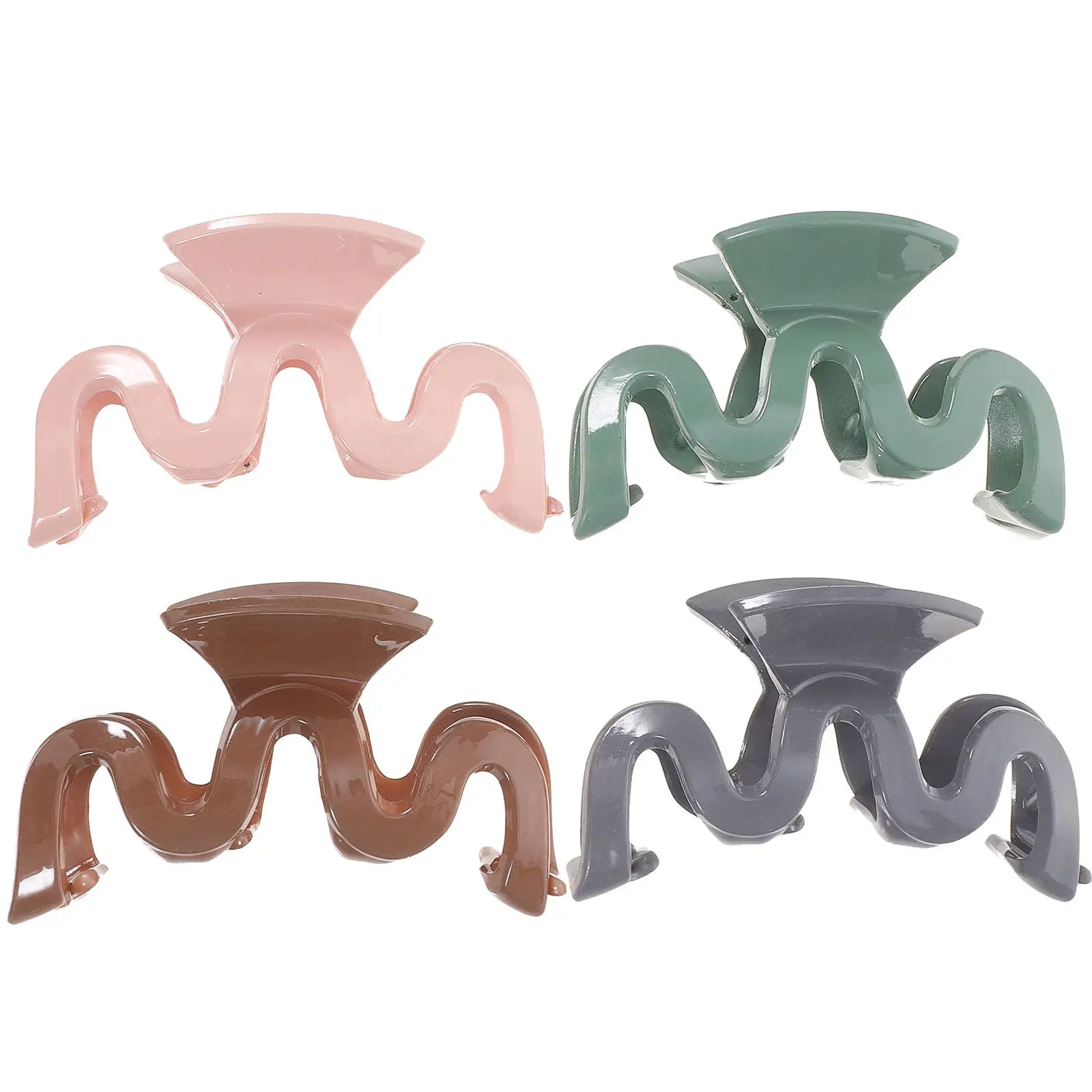 

Набор из 4 декоративных заколок-крабов для волос, женские, в стиле ретро, пластиковые, большие, для укладки тонких, густых, прямых и вьющихся волос, на день рождения