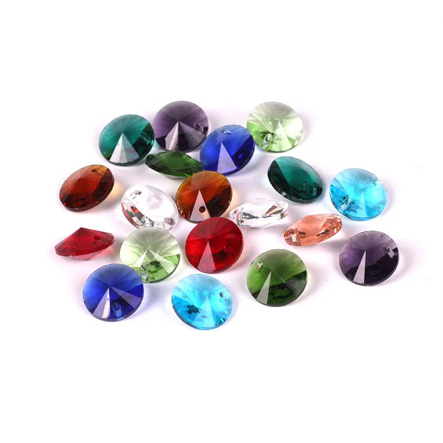 6mm 8mm 10mm 14mm Crystal Glass Satellite Rivoli Pointed Back Round Pendant Beads For DIY Making Costume Jewelry Accessories