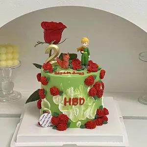 Yaratıcı küçük prens'in gülü küçük tilki-Moderna-ev masası, bu Noel'de çocuklarınızın doğum gününde küçük süs eşyaları, süs eşyaları, dekor Küçük prens partisinin en iyi 10 satışı - №1