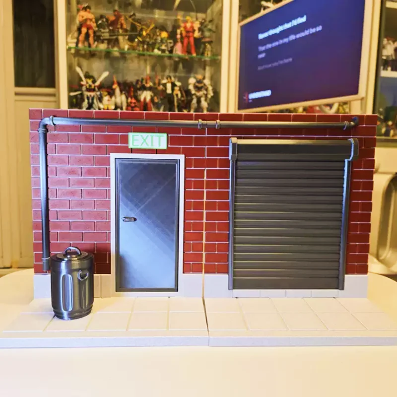 

Wikeetoys 1/12 Scale American Street View Scene Platform Background Board for Doll Photography Compatible Holiday Gift Toy