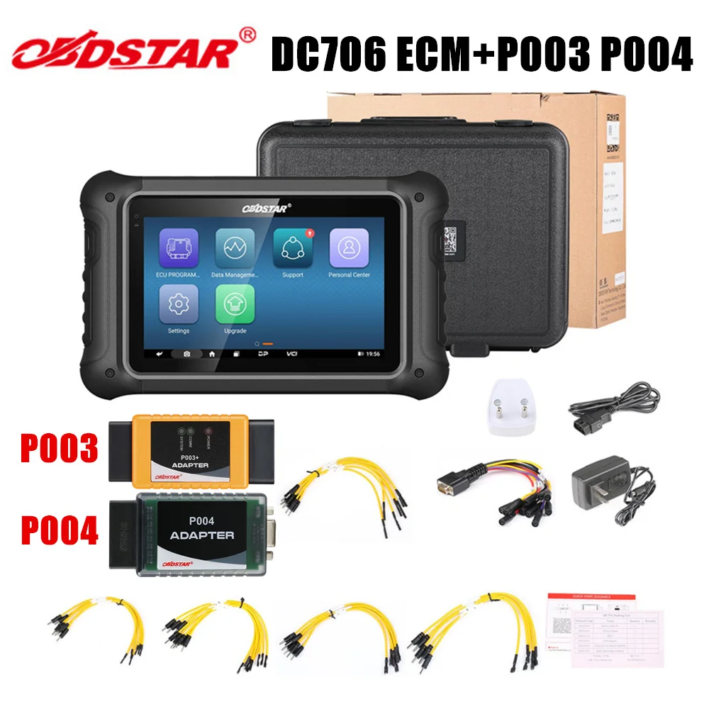 OBDSTAR DC706 ECM с P003 P004 адаптером для автомобиля и мотоцикла ECU Clone от OBD или настольного режима