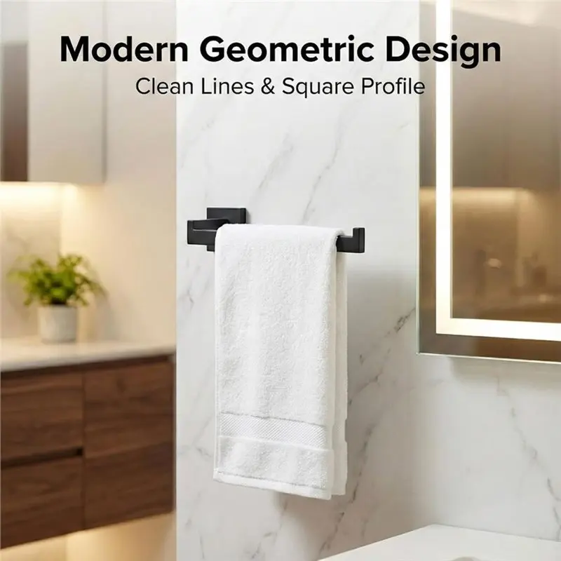 TFORU-5-Piece Bathroom Hardware Set, Towel Bar Stainless Steel For Modern Bathrooms