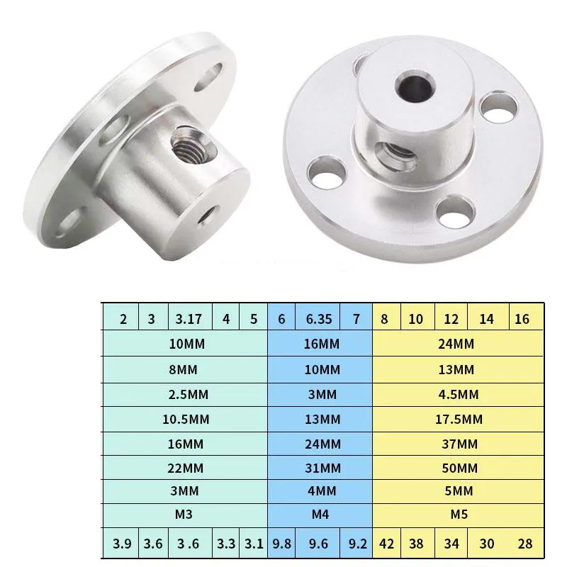 Aluminum Flange Shaft Support Bracket, Flange Fixed Mount Holder for Linear Smooth Shaft, 2-16mm Optical Shaft Fixing Seat