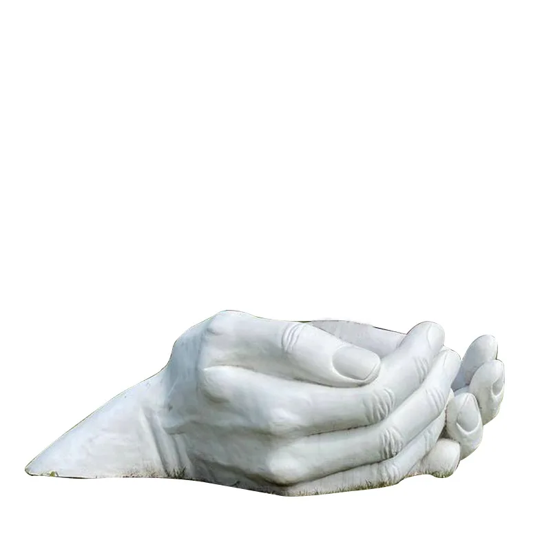 FRP simulated hand model sculpture outdoor giant palm ornament school park landscape decoration sketch
