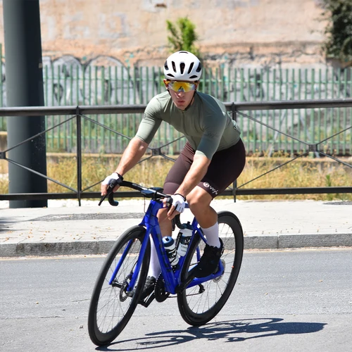 Imagen 2 del producto YKYWBIKE-Top de rendimiento para hombre, camiseta de ciclismo UPF 50+, camiseta transpirable de manga corta y larga para ciclismo con camiseta YKK MTB