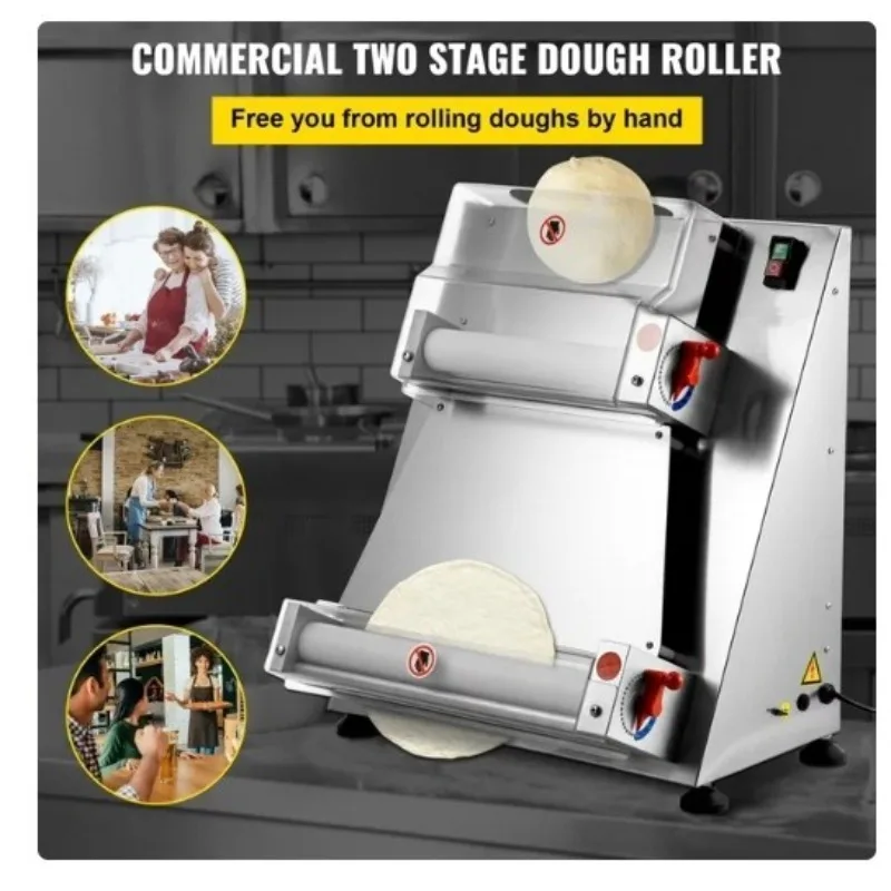 Electric Pizza Dough Press Machine Automatic Dough Roller Machine for Pizza Bread Pastry Dough Sheeter for Home Commercial Use