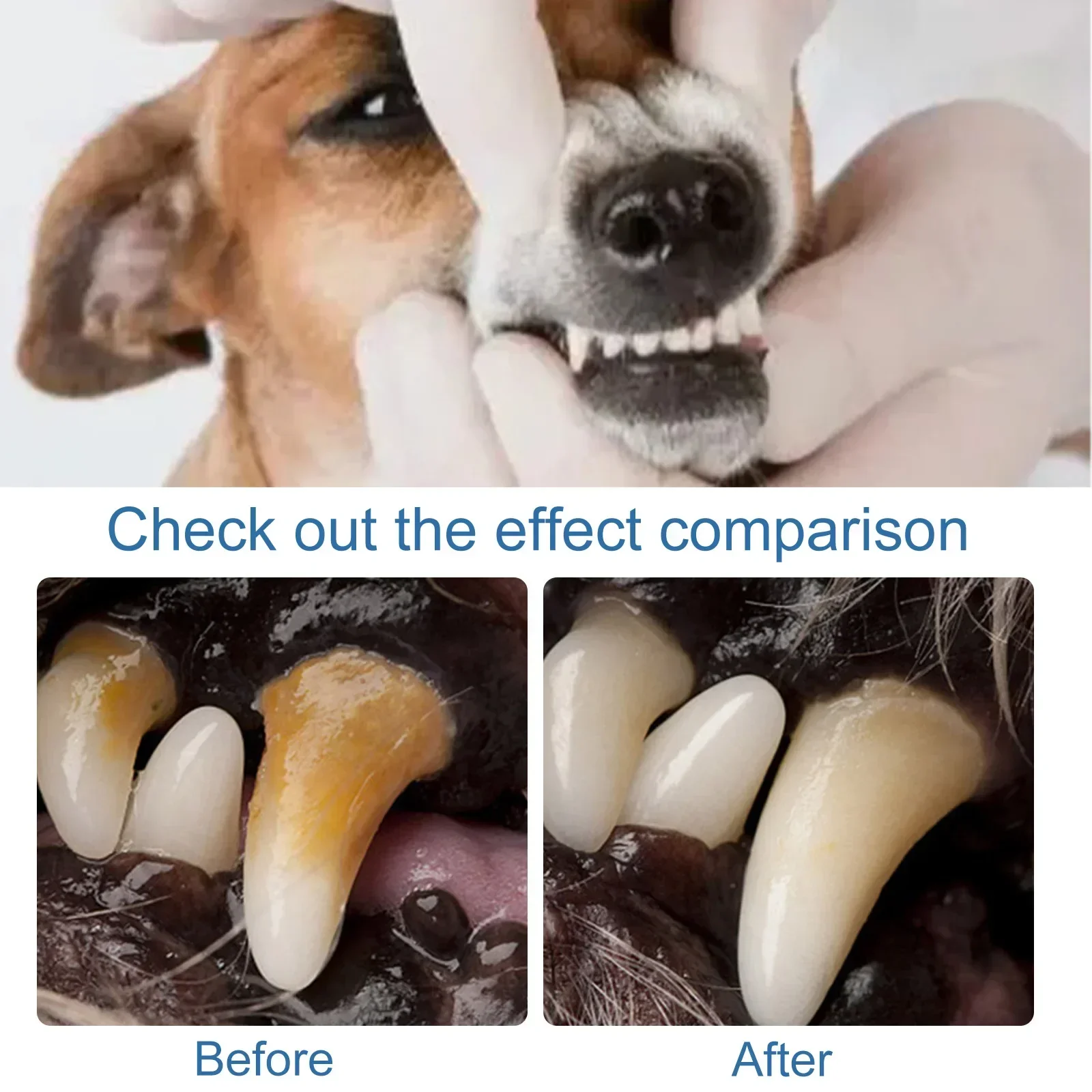 Pet Tartar Removal Foam Dog Tartar Plaques Cleaning Breath Freshener Deodorant Prevent Dental Calculus Cat Teeth Oral Cleaner